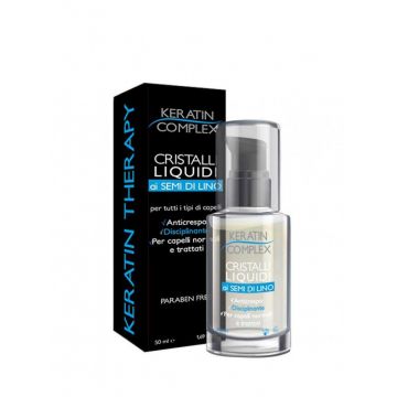 Cristale lichide pentru par cu seminte de in Keratin Complex, 50ml vaporizator