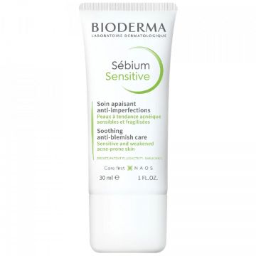 Fluid calmant si hidratant pentru pielea acneica Bioderma Sebium Sensitive, 30 ml (Concentratie: Crema, Gramaj: 30 ml)