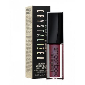 Ruj lichid mat Smashbox Crystalized Always On Metallic Matte, 4 ml (Concentratie: Ruj, Nuanta Ruj:  Damnethyst)