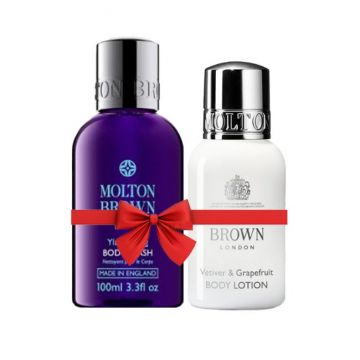 Set Cadou Molton Brown Gel de dus Relaxing Ylang-Ylang 100 ml + Lotiune de corp Vetiver & Grapefruit 50 ml