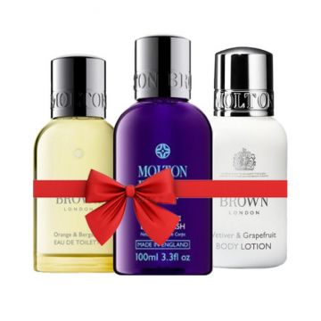 Set Cadou Molton Brown Gel de dus Relaxing Ylang-Ylang 100 ml + Orange & Bergamot 50 ml + Lotiune de corp Vetiver & Grapefruit 50 ml