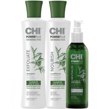 Set pentru par si scalp Chi Power Plus Hair Renewing System (Concentratie: Set pentru ingrijirea parului, Gramaj: 104 ml + 355 ml + 355 ml)
