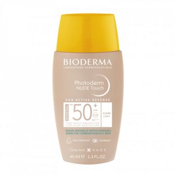 Fluid pentru piele mixta si grasa Photoderm Nude Touch Mineral SPF 50+, Bioderma (Gramaj: 40 ml, Nuanta fond de ten: Light)