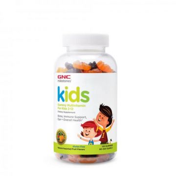 Milestones Kids Gummy Multivitamine pentru copii 2-12 ani ,120 jeleuri, GNC (Gramaj: 120 tablete)