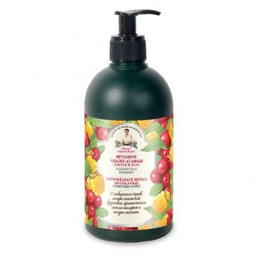 Sapun natural pentru corp si maini cu Fructe de Padure 500ml, Bunica Agafia (Gramaj: 500 ml)