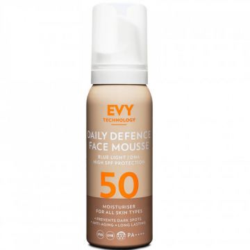 Spuma de fata Evy Technology Daily Defence Unisex SPF 50, 75 ml (Concentratie: Protectie solara, Gramaj: 75 ml)