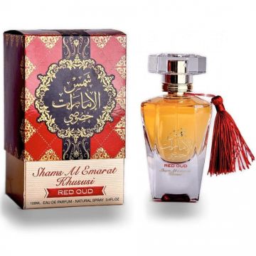 Ard al Zaafaran Shams al Emarat Khususi Red Oud Apa de Parfum, Femei, 100ml (Concentratie: Apa de Parfum, Gramaj: 100 ml)
