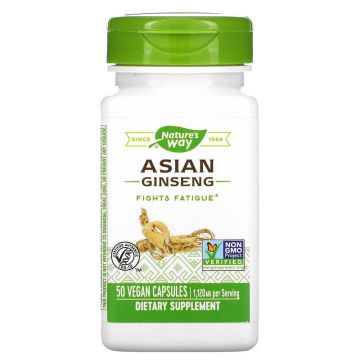 Asian Ginseng 560 mg Nature's Way, 50 capsule, Secom (Ambalaj: 50 capsule)