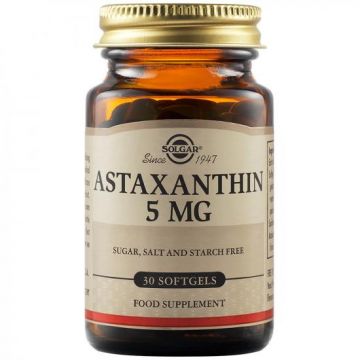 Astaxanthin 5mg, 30 comprimate, Solgar (Gramaj: 30 capsule)