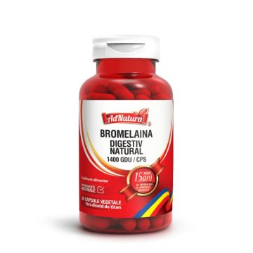 Bromelaina digestiv natural 1400 GDU (Gramaj: 60+30 Capsule)
