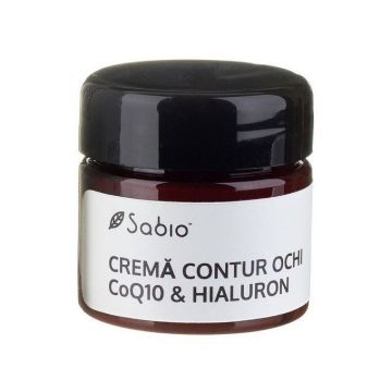 Cremă contur ochi cu Acid Hialuronic și Coenzima Q10, Sabio (Concentratie: Crema pentru ochi, Gramaj: 15 ml)