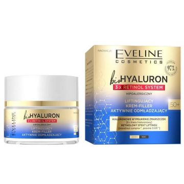 Crema de fata Eveline Cosmetics bioHyaluron 3xRetinol System 50+ (Concentratie: Crema pentru fata, Gramaj: 50 ml)