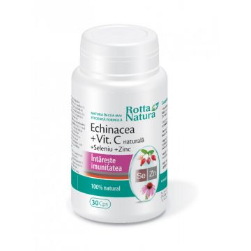 Echinacea + vitamina C + seleniu + zinc, 30 capsule, Rotta Natura (Ambalaj: 30 capsule)