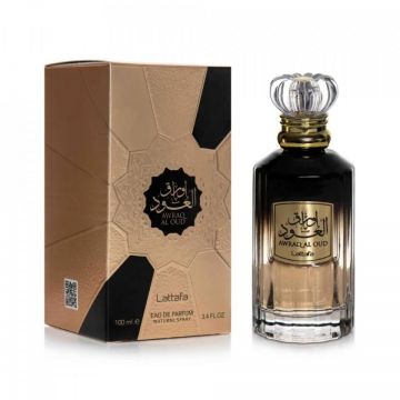 Lattafa Perfumes Awraq al Oud Apa de Parfum, Unisex, 100ml (Concentratie: Apa de Parfum, Gramaj: 100 ml)