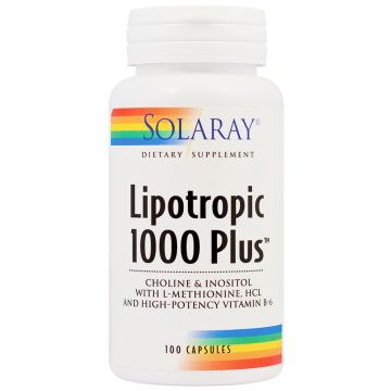 Lipotropic 1000 Plus SECOM Solaray 100 capsule (Concentratie: 444 mg)