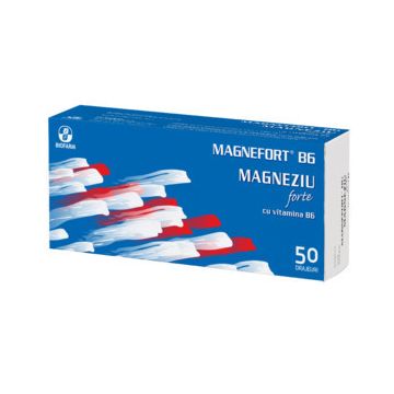 MagneFort cu vitamina B6 Biofarm 50 drajeuri (Concentratie: 471.4 mg)