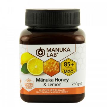 Miere de manuka poliflora cu lamaie MGO 85+, 250 g, Manuka Lab (Concentratie: 250 g)