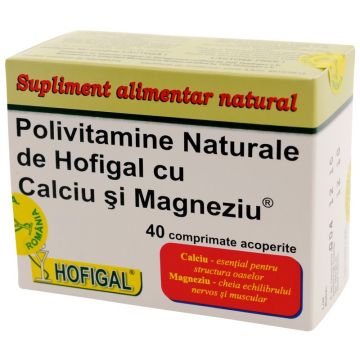 Polivitamine naturale cu calciu și magneziu, 40 capsule, Hofigal (Concentratie: 40 capsule)