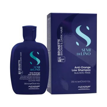 Sampon pentru neutralizarea tonurilor de portocaliu Alfaparf Milano Semi Di Lino Brunette (Concentratie: Sampon, Gramaj: 250 ml)