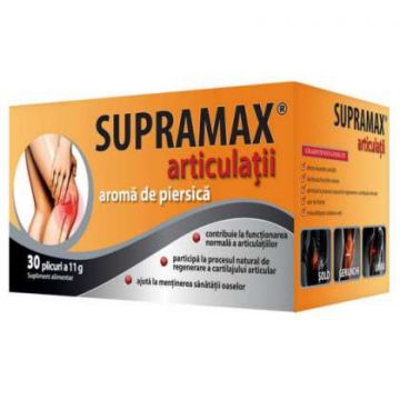 Supramax Articulatii cu aroma de piersica Zdrovit 30 plicuri (Concentratie: 10 grame)
