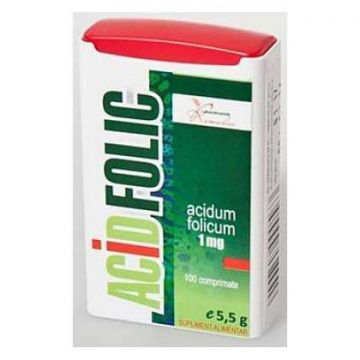 Acid Folic 1 mg Remedia 100 comprimate (TIP PRODUS: Suplimente alimentare, Concentratie: 1 mg)