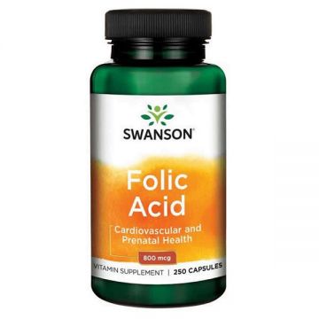 Acid Folic 800 mcg Swanson 250 capsule (TIP PRODUS: Suplimente alimentare, Concentratie: 800 mcg)