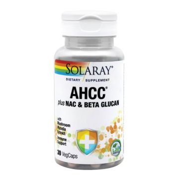 AHCC plus NAC si Beta Glucan SECOM Solaray 30 capsule (Concentratie: 775 mg)