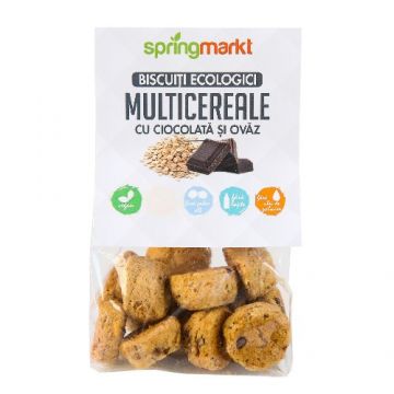 Biscuiti Ecologici de Multicereale cu Ciocolata si Ovaz, 100gr (Concentratie: 100 g)