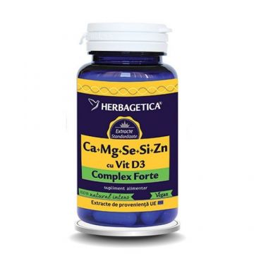 Ca+Mg+Se+Si+Zn Organice cu Vitamina D3 Herbagetica (Ambalaj: 60 capsule, TIP PRODUS: Suplimente alimentare)