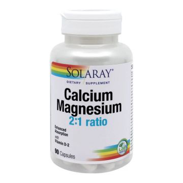 Calcium Magnesium with Vitamin D SECOM Solaray 90 capsule (TIP PRODUS: Suplimente alimentare, Concentratie: 397 mg)