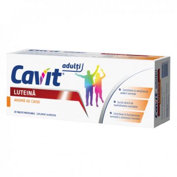 Cavit Adulti Luteina, 20 comprimate masticabile, Biofarm (Aroma: caise)