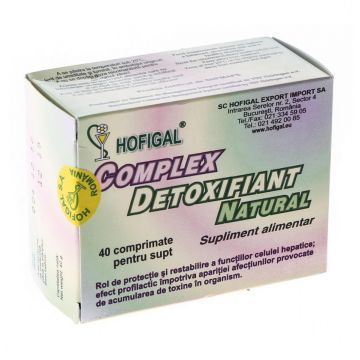 Complex detoxifiant natural Hofigal 40 comprimate (Concentratie: 791 mg)
