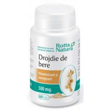 Drojdie de Bere 500 mg Rotta Natura 60 capsule (Concentratie: 500 mg, TIP PRODUS: Sistemul imunitar Sistemul nervos)