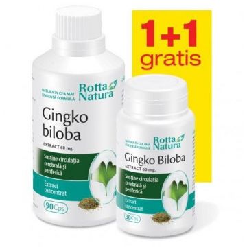 Gingko Biloba 60 mg Rotta Natura capsule (Ambalaj: 90 capsule, Concentratie: 60 mg)