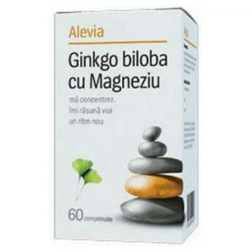 Ginkgo biloba cu Magneziu Alevia 60 comprimate (Concentratie: 60 comprimate)