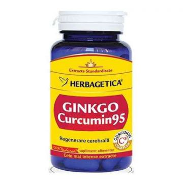 Ginkgo Curcumin95 Herbagetica capsule (Ambalaj: 120 capsule, Concentratie: 390 mg)
