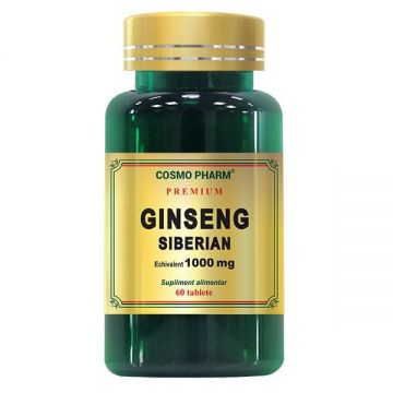 Ginseng Siberian 1000 mg Cosmopharm Premium (Ambalaj: 60 capsule, Concentratie: 1000 mg)