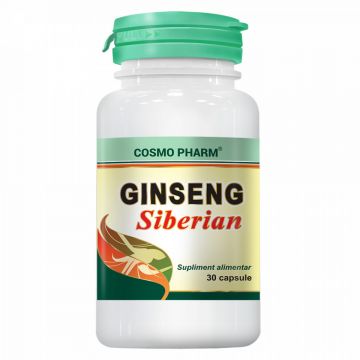 Ginseng Siberian 500 mg Cosmopharm 30 capsule (Ambalaj: 30 capsule, Concentratie: 500 mg)