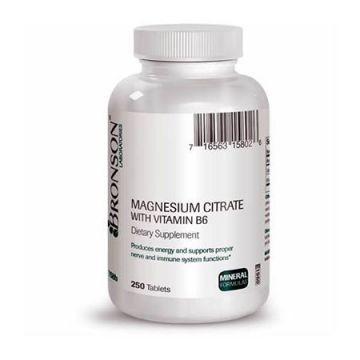 Magneziu Citrat + Vitamina B6, Bronson Laboratories (Gramaj: 100 capsule)