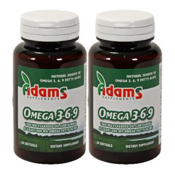 Omega 3-6-9 Ulei din Seminte de In Adams Vision capsule (Ambalaj: 100 capsule, Concentratie: 1000 mg)