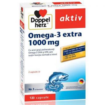Omega 3 Extra DoppelHerz (Gramaj: 120 capsule, Concentratie: 1000 mg)
