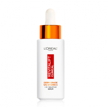 Serum cu efect de luminozitate imbogatit cu 12% Vitamina C Pura + Vitamina E si Acid Salicilic Revitalift Clinical, 30ml, L'Oreal Paris