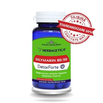 Silymarin 80/50 Detox Forte Herbagetica capsule (Ambalaj: 120 capsule, Concentratie: 440 mg)