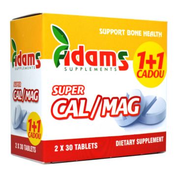 Super Calciu Magneziu Adams Vision (Ambalaj: 30 tablete, Concentratie: 500 mg)