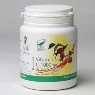 Vitamina C 1000 mg cu Maces si Acerola Laboratoarele Medica comprimate (TIP PRODUS: Suplimente alimentare, Aroma: Grapefruit, Concentratie: 1000 mg, Ambalaj: 100 comprimate)