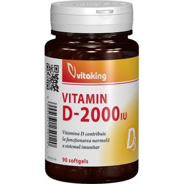 Vitamina D 2000 UI capsule Vitaking (Ambalaj: 90 capsule, TIP PRODUS: Suplimente alimentare, Concentratie: 2000 UI)