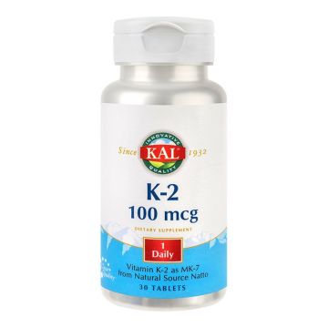 Vitamina K2 100 mcg SECOM KAL 30 tablete (TIP PRODUS: Suplimente alimentare, Concentratie: 100 mcg)