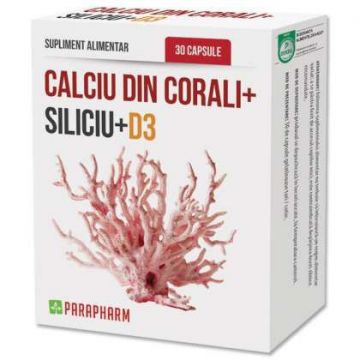 Calciu din corali cu Siliciu si D3 Parapharm 30 capsule (TIP PRODUS: Suplimente alimentare)