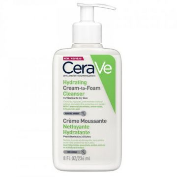 Crema de curatare spumanta si hidratanta, CeraVe (Gramaj: 236 ml, Concentratie: Crema pentru curatare)