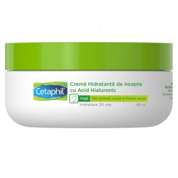 Crema hidratanta de noapte cu Acid Hialuronic Cetaphil (Concentratie: Crema, Gramaj: 48 ml)